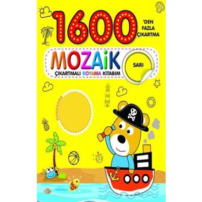1600 Mozaik Çıkartmalı Boyama Kitabım Sarı Kitap