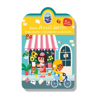 Benim Neşeli Şehrim – Boyama, Çıkartma ve Yeni Kelimelerle Dolu Bir Oyun Evi (6 sayfa çıkartmasıyla)