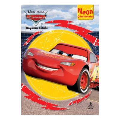 Disney Arabalar Neon Çıkartmalı Boyama Kitabı