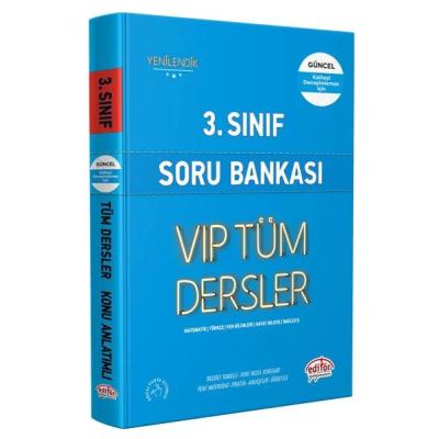 Editör Yayınları 3. Sınıf Vıp Tüm Dersler Soru Bankası Mavi Kitap