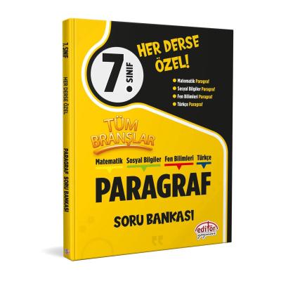 Editör Yayınları 7. Sınıf Tüm Branşlar Paragraf Soru Bankası