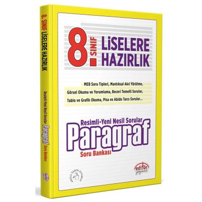 Editör Yayınları LGS 8. Sınıf Resimli Yeni Nesil Sorularla Paragraf Soru Bankası