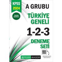 Pegem Yayınları 2024 KPSS A Grubu Tamamı Çözümlü Türkiye Geneli 1-2-3 (3'lü Deneme Seti) 