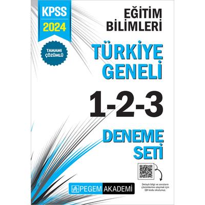 Pegem Yayınları 2024 KPSS Eğitim Bilimleri Tamamı Çözümlü Türkiye Geneli 1-2-3 (3'lü Deneme Seti)