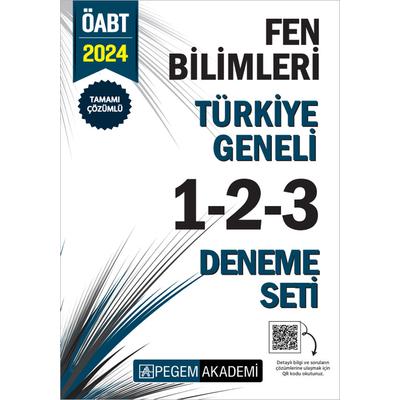 Pegem Yayınları 2024 KPSS ÖABT Fen Bilimleri Tamamı Çözümlü Türkiye Geneli 1-2-3 (3'lü Deneme Seti)