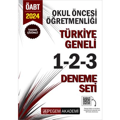 Pegem Yayınları 2024 KPSS ÖABT Okul Öncesi Öğretmenliği Tamamı Çözümlü Türkiye Geneli 1-2-3(3'lü Deneme Seti)