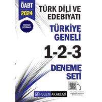 Pegem Yayınları 2024 KPSS ÖABT Türk Dili ve Edebiyatı Tamamı Çözümlü Türkiye Geneli 1-2-3 (3'lü Deneme Seti)