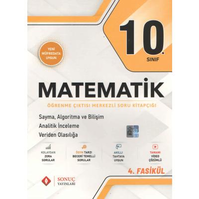 Sonuç Yayınları 10. Sınıf Matematik Sayma Algoritma ve Bilişim Analitik İnceleme Veriden Olasılığa 4. Fasikül