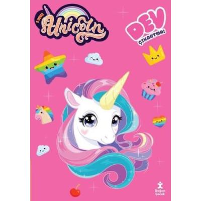 Unicorn - Dev Çıkartmalı Boyama Kitabı