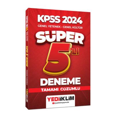 Yediiklim Yayınları 2024 Kpss Genel Yetenek  Genel Kültür Tamamı Çözümlü Süper 5'Li Deneme 