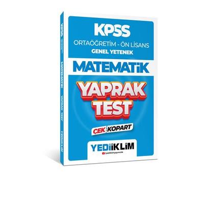 Yediiklim Yayınları 2024 Kpss Ortaöğretim  Ön Lisans Genel Yetenek Matematik Çek Kopart Yaprak Test