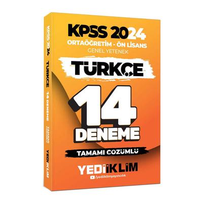 Yediiklim Yayınları 2024 Kpss Ortaöğretim  Ön Lisans Genel Yetenek Türkçe 14 Deneme Tamamı Çözümlü