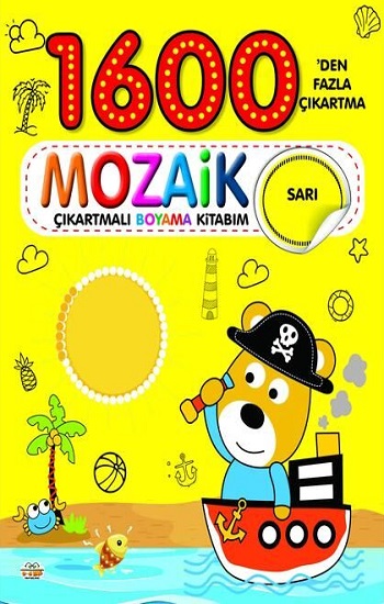 1600 Mozaik Çıkartmalı Boyama Kitabım Sarı Kitap