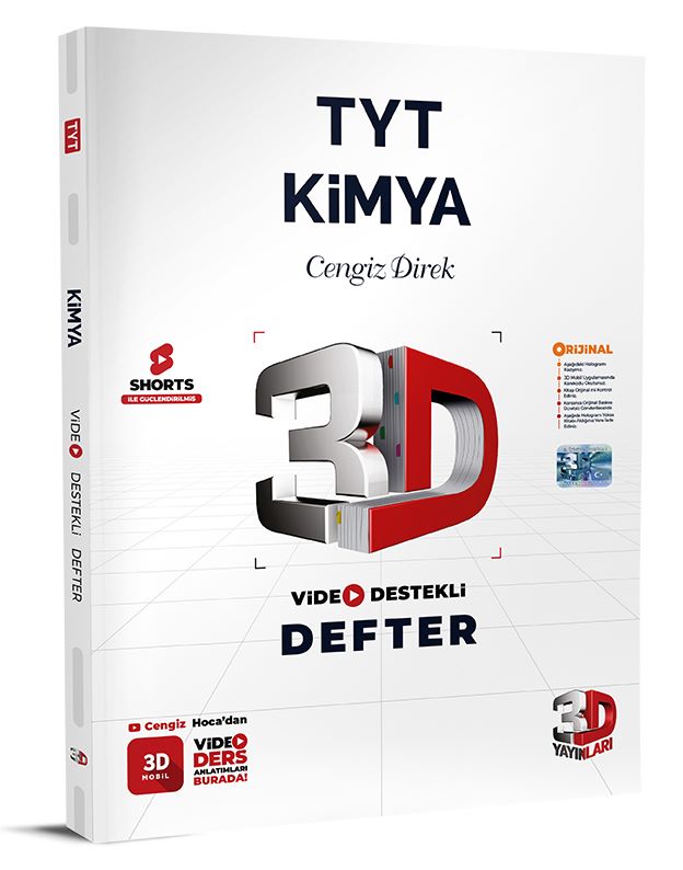 3D Tyt Kimya Video Destekli Defter