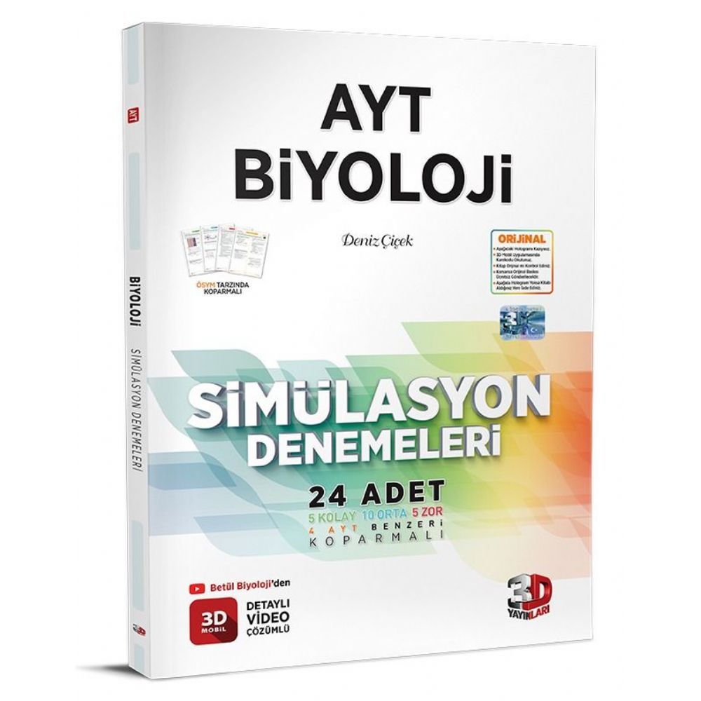 3D Yayınları Ayt Biyoloji Simülasyon Denemeleri