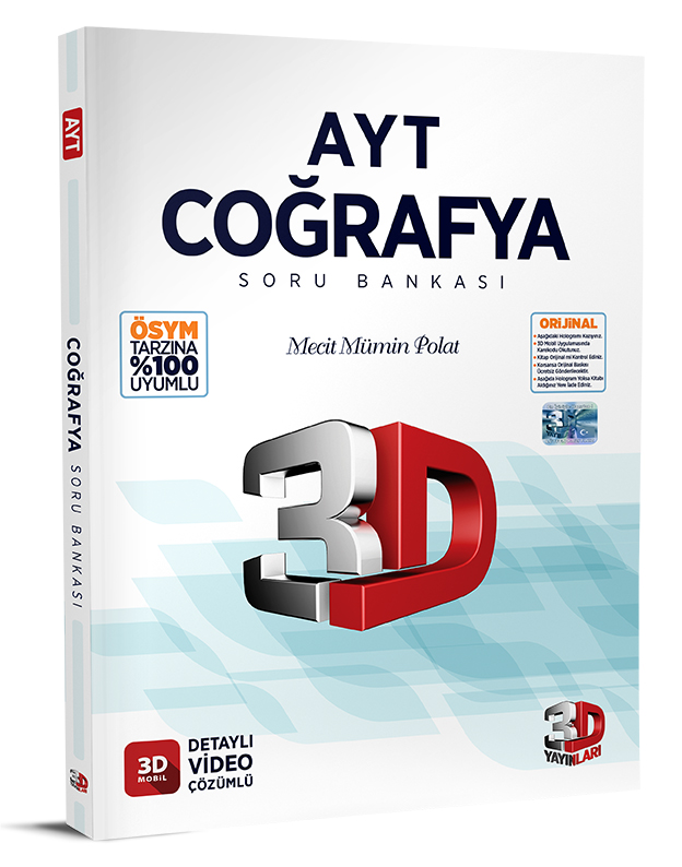 3D Yayınları Ayt Coğrafya Soru Bankası