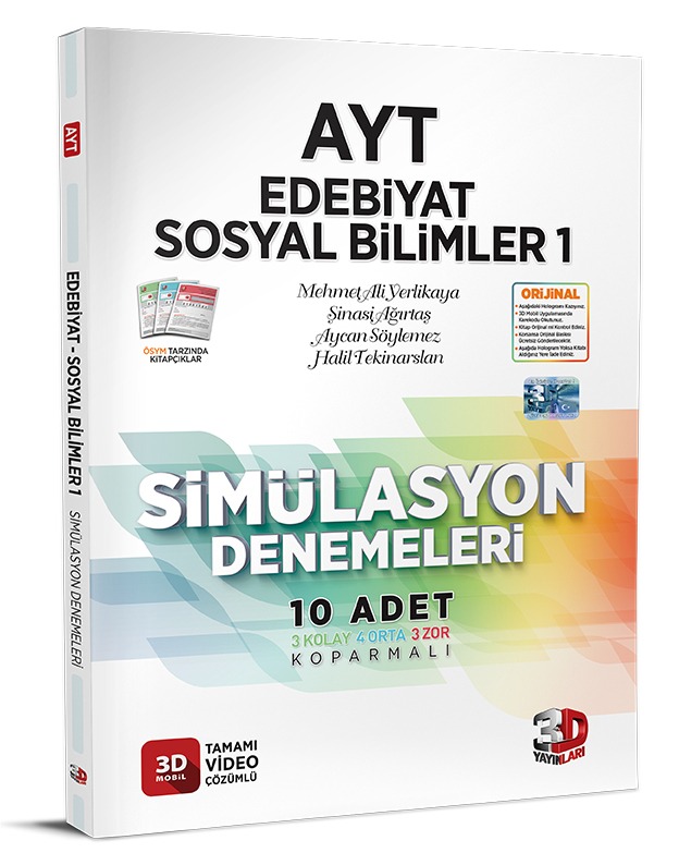 3D Yayınları Ayt Edebiyat Sosyal Bilimler 1 Simülasyon Denemeleri