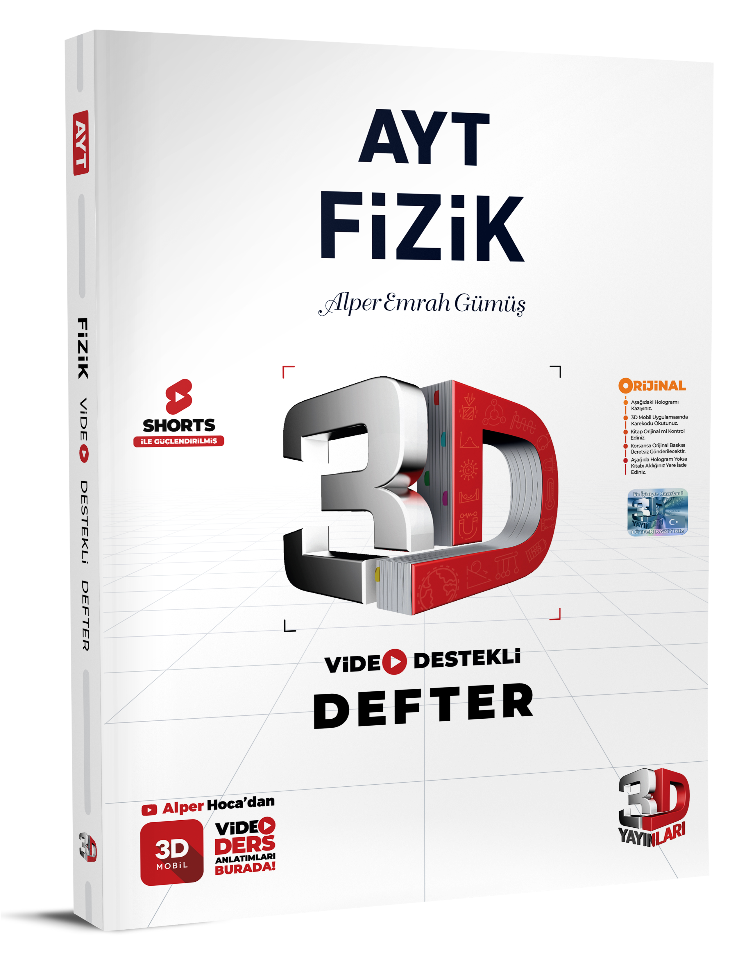 3D Yayınları AYT Fizik Video Destekli Defter