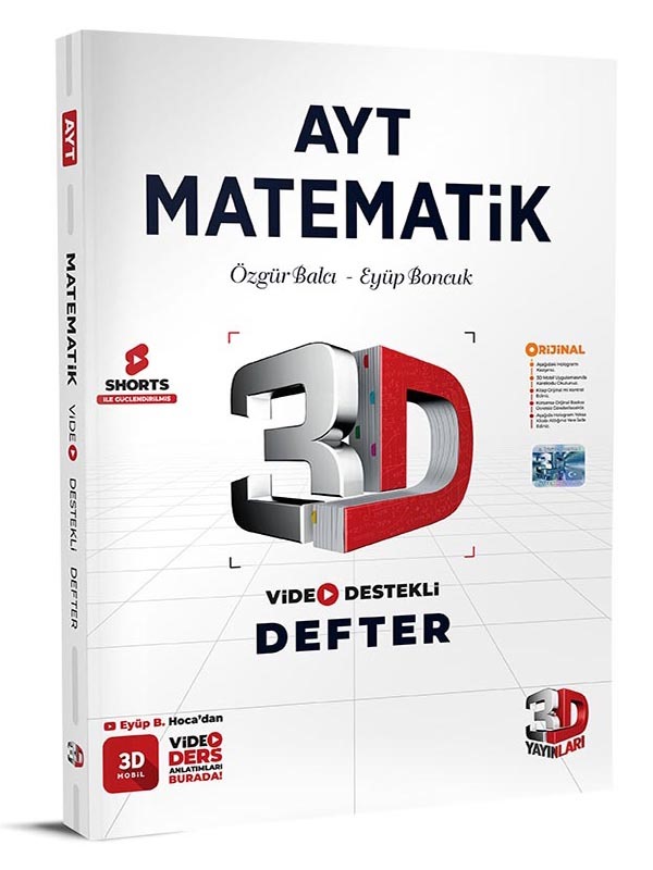 3D Yayınları Ayt Matematik Video Destekli Defter