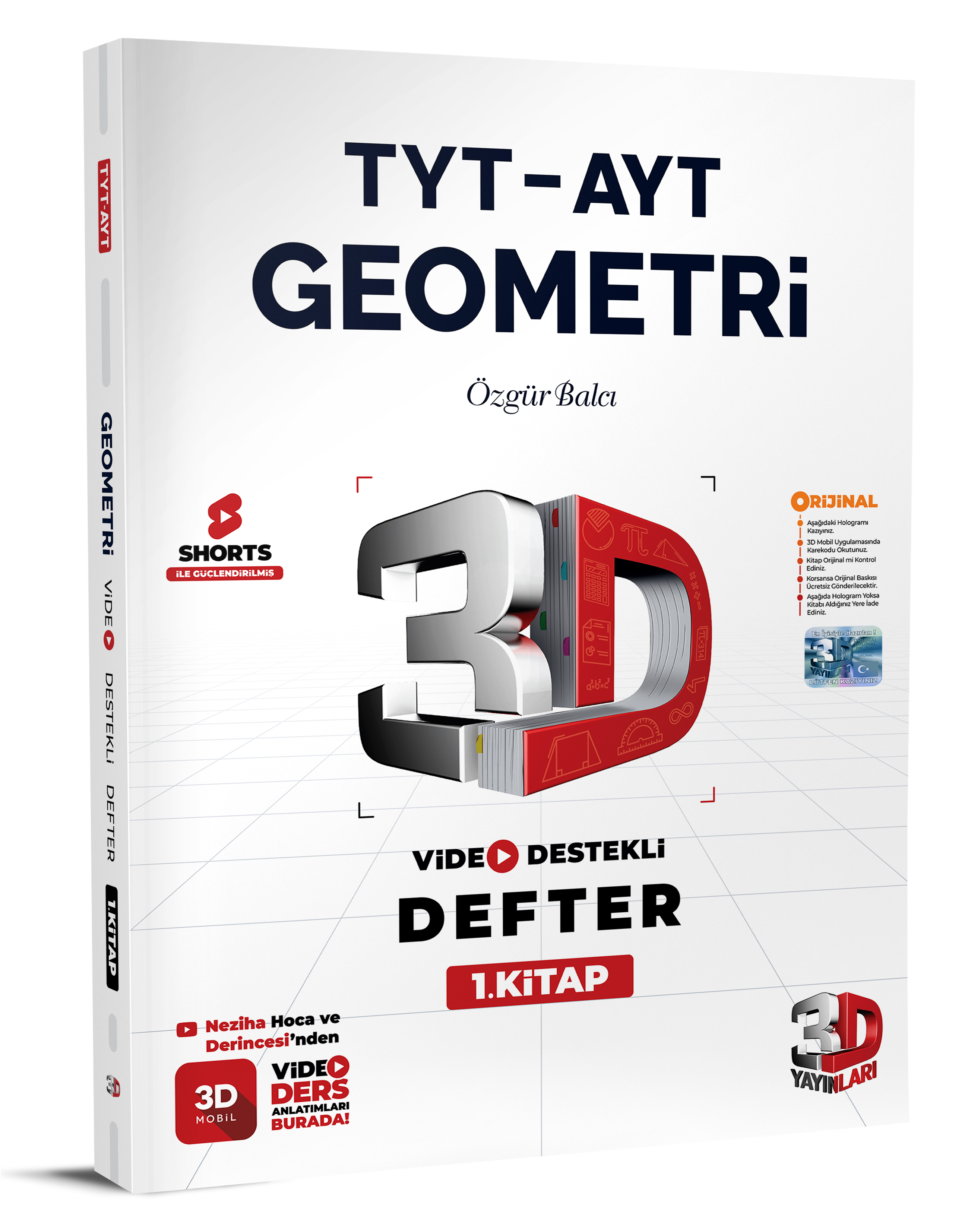 3D Yayınları TYT AYT Geometri 1. Kitap Video Destekli Defter