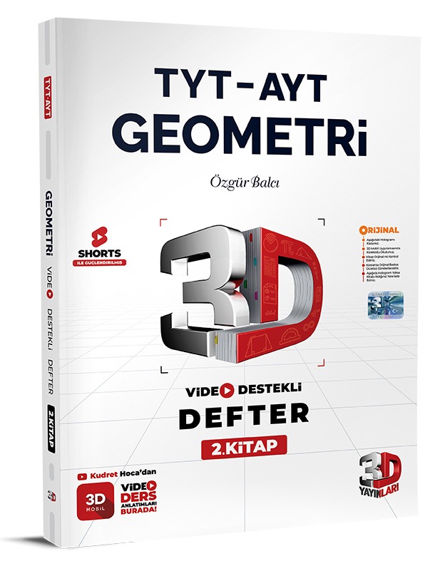 3D Yayınları TYT AYT Geometri Video Destekli Defter 2. Kitap