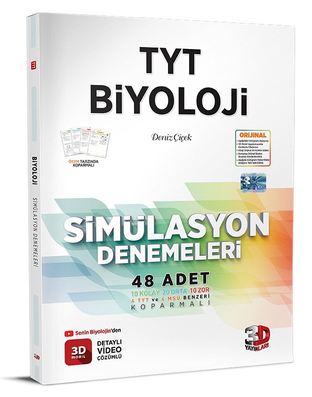 3D Yayınları Tyt Biyoloji Simülasyon 48 Deneme