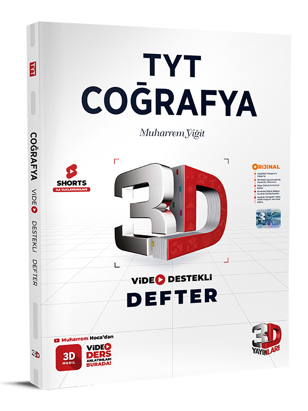 3D Yayınları Tyt Coğrafya Video Destekli Defter