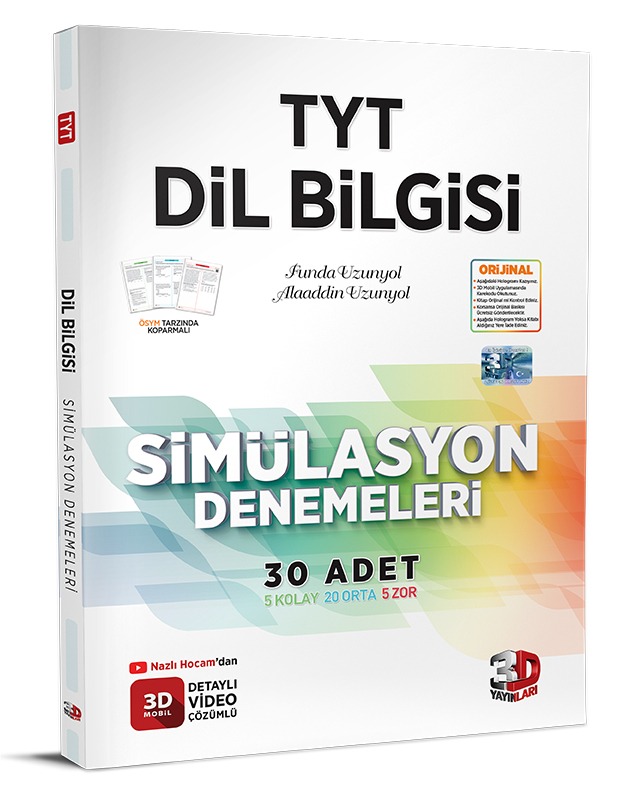 3D Yayınları Tyt Dil Bilgisi Simülasyon Denemeleri