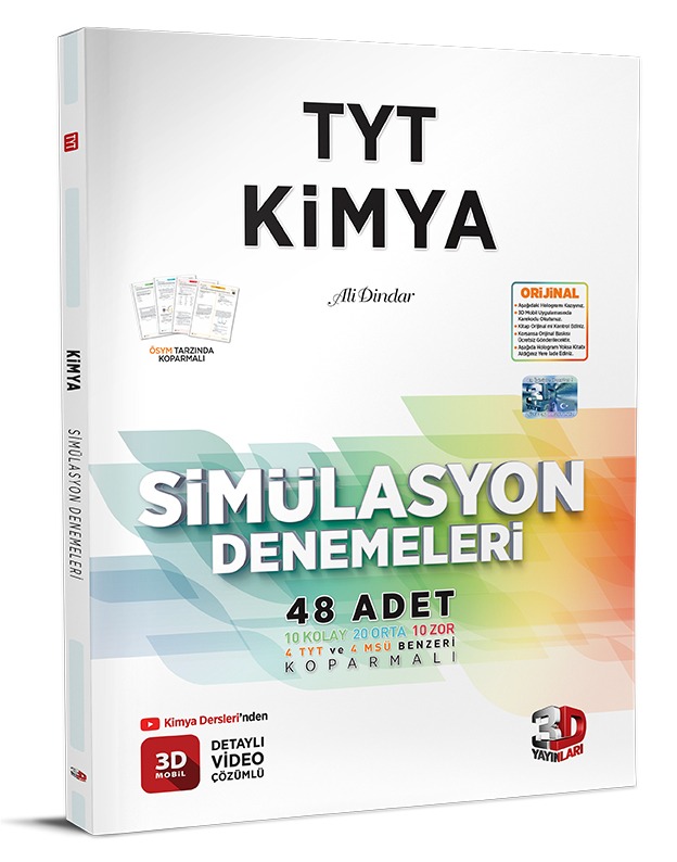 3D Yayınları Tyt Kimya Simülasyon Denemeleri Detaylı Video Çözümlü
