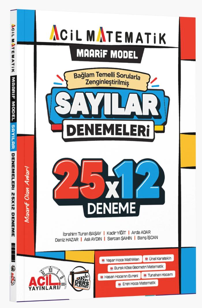 Acil Yayınları Sayılar Maarif 25 x 12 Deneme