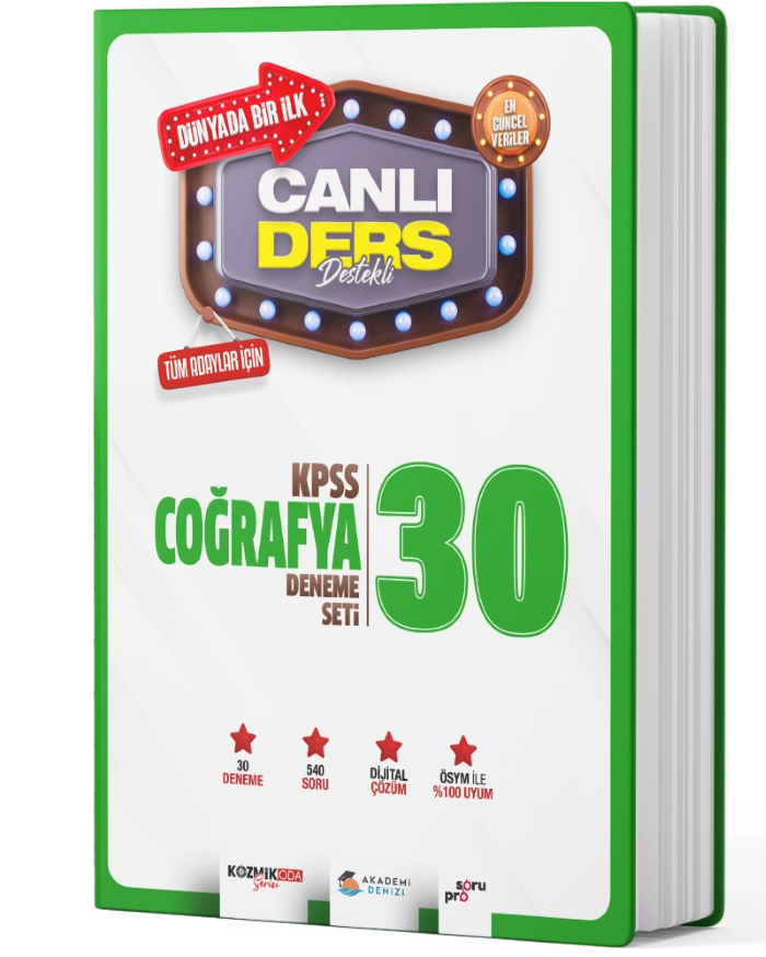 Akademi Denizi Kpss Coğrafya Canlı Ders Süper 30 Deneme Seti