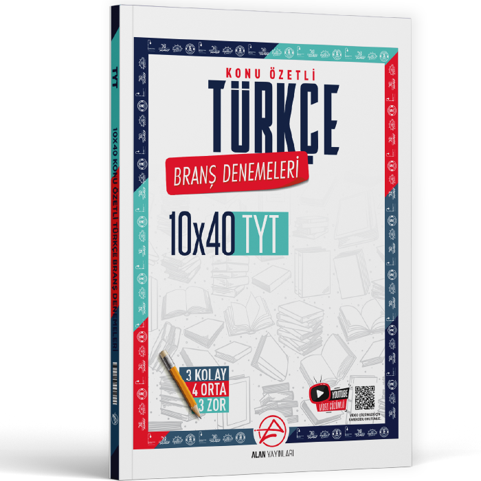 Alan Yayınları TYT Türkçe Konu Özetli 10 x 40 Branş Denemeleri