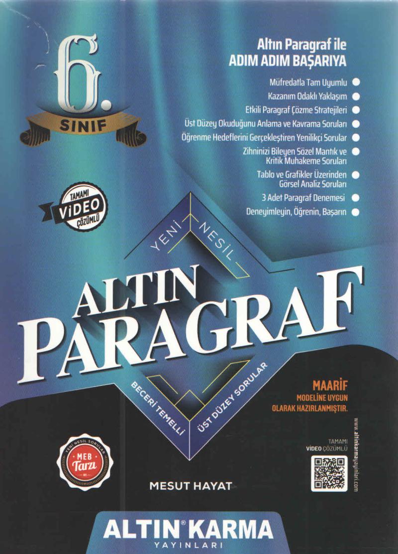 Altın Karma Yayınları 6. Sınıf Altın Paragraf Maarif Model