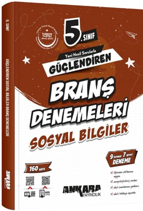 Ankara Yayıncılık 5. Sınıf  Sosyal Bilgiler Güçlendiren Branş Denemeleri