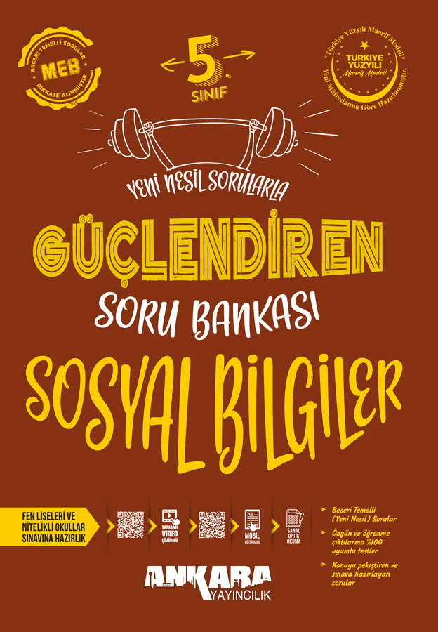 Ankara Yayıncılık 5. Sınıf  Sosyal Bilgiler Güçlendiren Soru Bankası