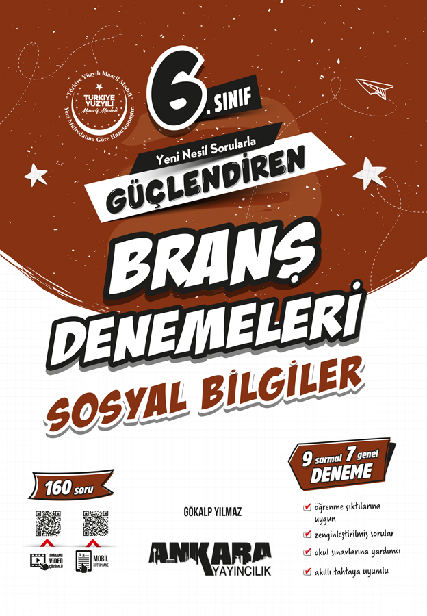 Ankara Yayıncılık 6. Sınıf Sosyal Bilgiler Güçlendiren Branş Denemeleri
