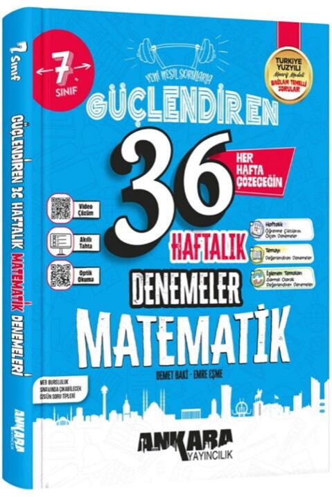 Ankara Yayıncılık 7. Sınıf Matematik 36 Hafta Güçlendiren Denemeleri