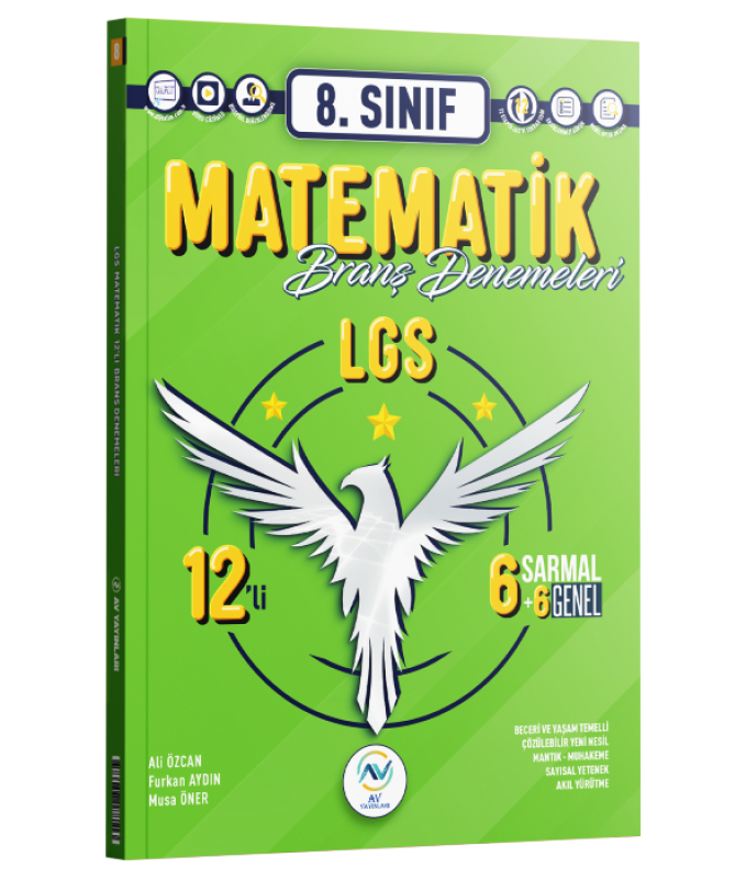 Av Akıllı Versiyon Yayınları LGS  8. Sınıf Matematik 12 Branş Deneme