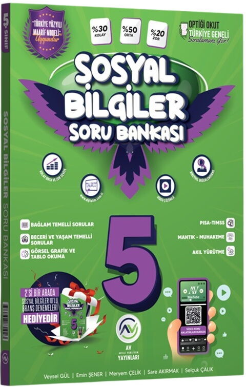 Av Yayınları 5. Sınıf  Sosyal Bilgiler Soru Bankası