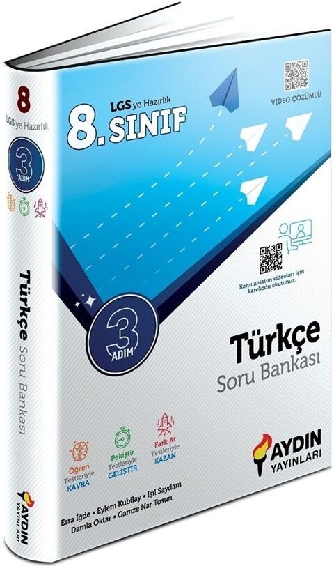 Aydın Yayınları LGS 8. Sınıf Türkçe Üç Adım Soru Bankası