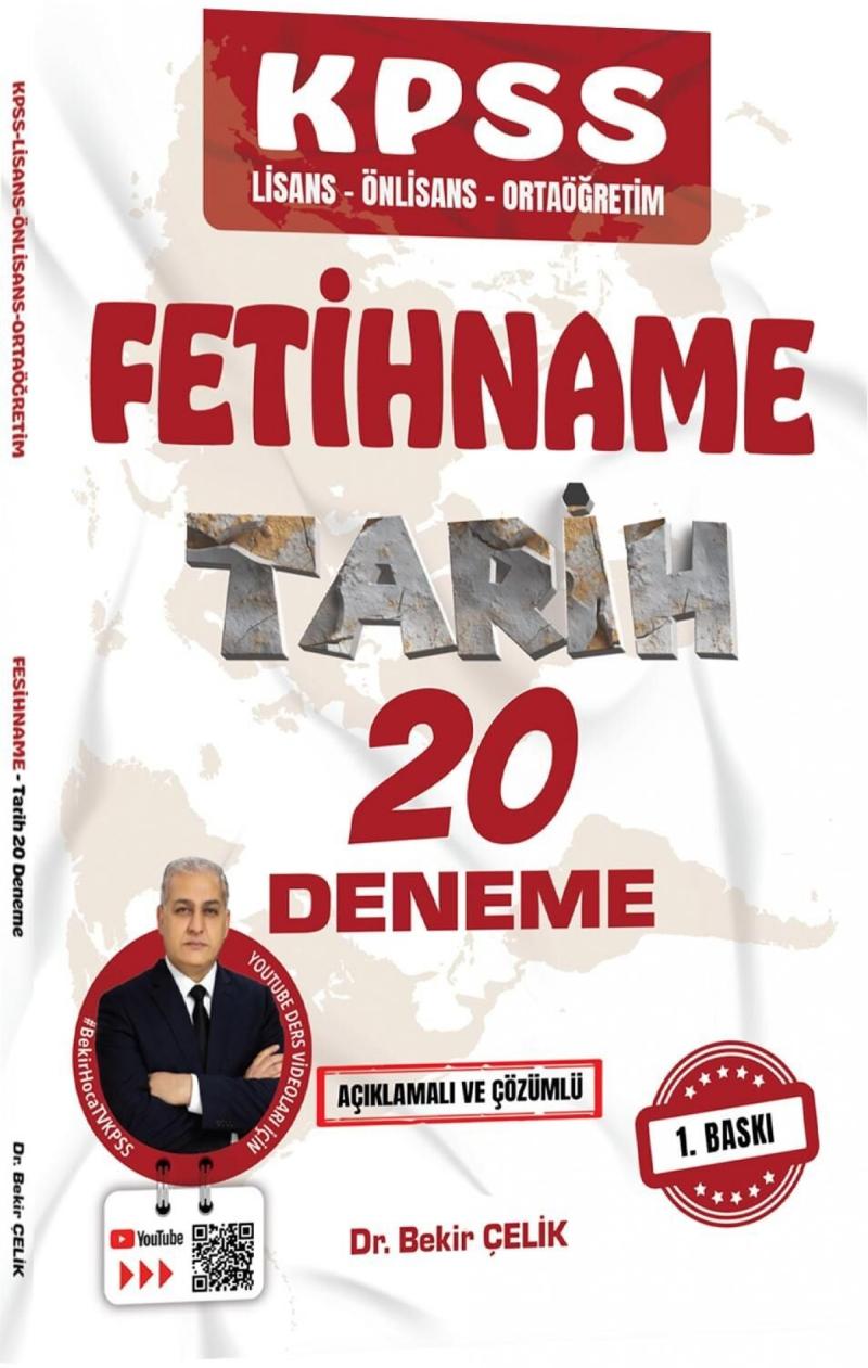 Bekir Çelik 2026 KPSS FETİHNAME Tarih Tamamı Çözümlü 20 Deneme 
