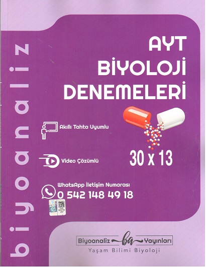 Biyoanaliz Yayınları Ayt Biyoloji Deneme