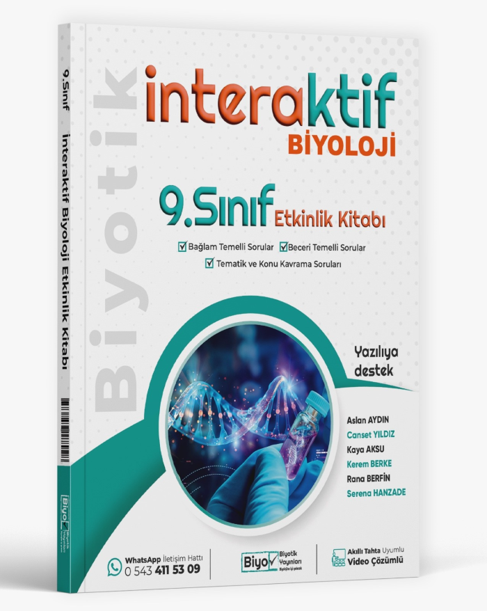 Biyotik Yayınları 9. Sınıf  Biyoloji İnteraktif Etkinlik Kitabı