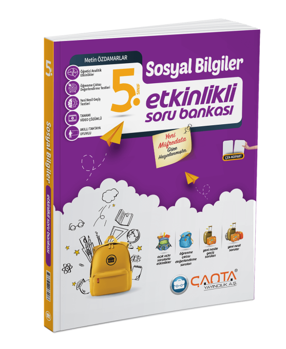 Çanta Yayınları 5. Sınıf Sosyal Bilgiler Etkinlikli Soru Bankası