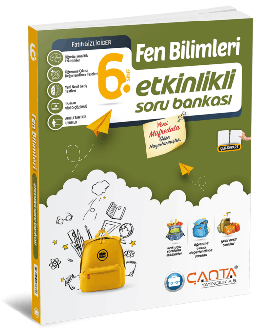 Çanta Yayınları 6. Sınıf Fen Bilimleri Etkinlikli Soru Bankası