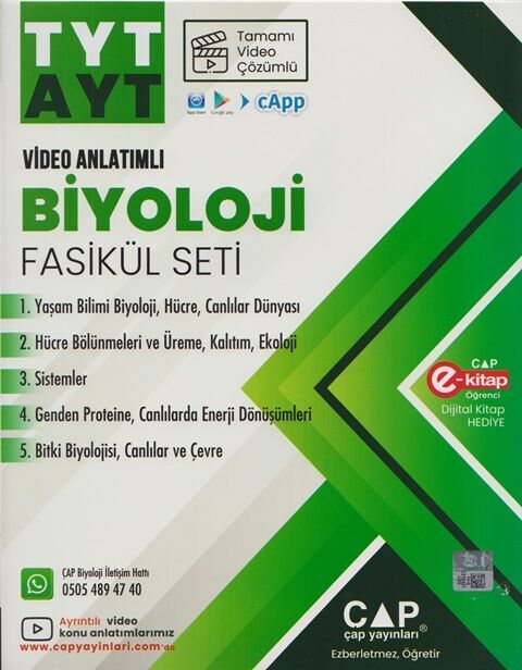 Çap Yayınları Tyt Ayt Biyoloji Fasikül Seti