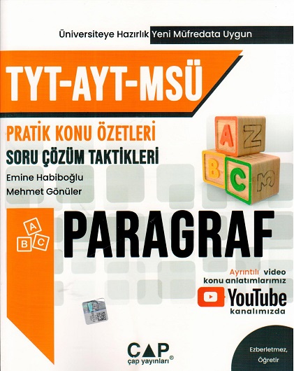 Çap Yayınları Tyt Ayt Kpss Ales Paragraf Soru Bankası 