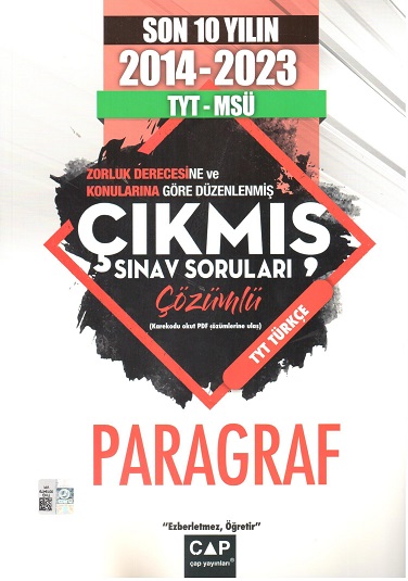 Çap Yayınları Tyt Msü Paragraf Son 10 Yıl Çıkmış Sorular