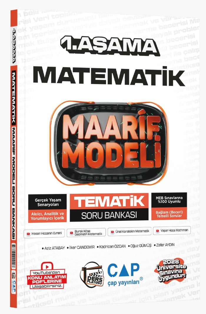 Çap Yayınları Üniversiteye Hazırlık Matematik Ders Platosu Maarif Modeli Tematik Soru Bankası 1. Aşama