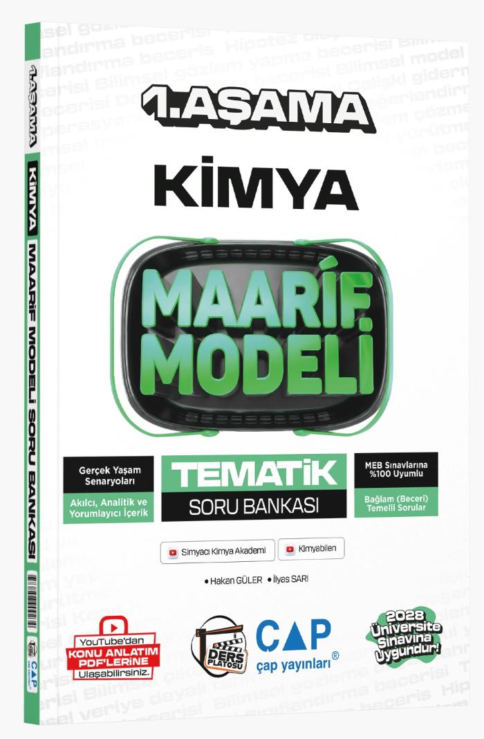 Çap Yayınları Üniversiteye Hazırlık Kimya Ders Platosu Maarif Modeli Tematik Soru Bankası 1. Aşama